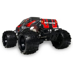 HSP 1/8TH SCALE 4WD OFF ROAD NITRO MONSTER RC TRUCK 2.4G - BLACK / RED