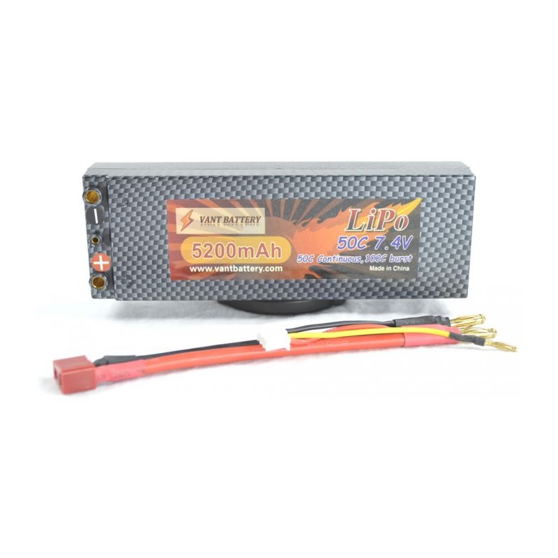 7.4V 5200MAH 50C HARD CASE LI-PO BATTERY WITH DEANS CONNECTOR